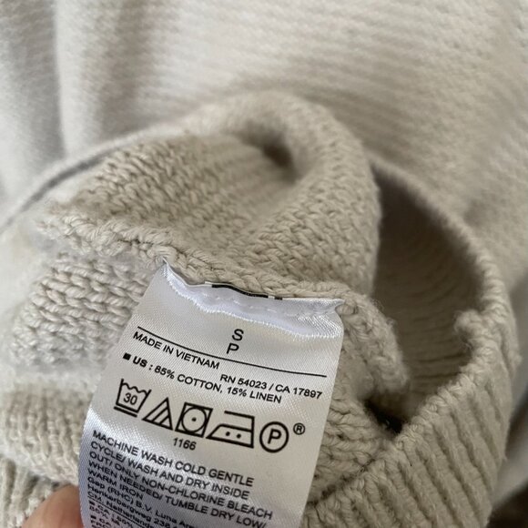 Banana Republic Linen Blend Sweater, Textured Knit, Neutral Beige, Size S - Picture 5 of 5